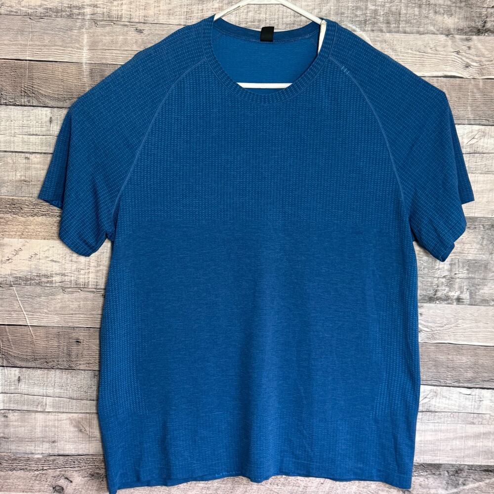 Lululemon Metal Vent Tech Shirt Mens 2XL Blue Gym Training Performance